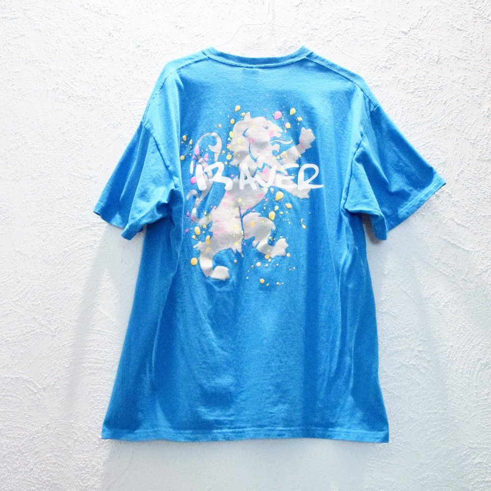 Bright Blue I AM A RAVER Crewneck Griffin T-shirt | Size L